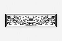 Decorative divider, drawing illustration. Free public domain CC0 image.