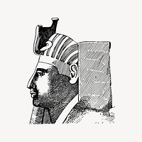 Ramesses III clipart, drawing illustration vector. Free public domain CC0 image.