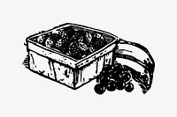 Fruit box clipart, drawing illustration vector. Free public domain CC0 image.