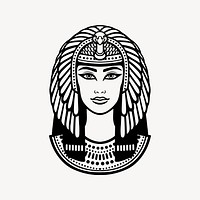 Head of Cleopatra clipart, drawing illustration vector. Free public domain CC0 image.