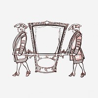 Carriage frame, drawing illustration. Free public domain CC0 image.