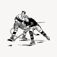 Hockey clipart, drawing illustration vector. Free public domain CC0 image.