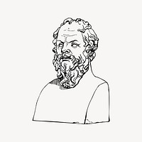 Socrates bust clipart, drawing illustration vector. Free public domain CC0 image.