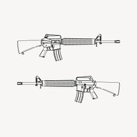 Rifle clipart, drawing illustration vector. Free public domain CC0 image.