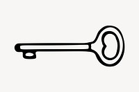 Key clipart, drawing illustration vector. Free public domain CC0 image.