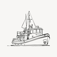 Victory tug clipart, drawing illustration vector. Free public domain CC0 image.