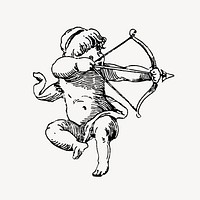 Cupid clipart, drawing illustration vector. Free public domain CC0 image.