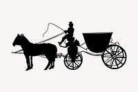 Stagecoach clipart, drawing illustration vector. Free public domain CC0 image.