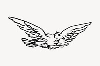 Bird clipart, drawing illustration vector. Free public domain CC0 image.