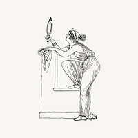 Greek woman clipart, drawing illustration vector. Free public domain CC0 image.