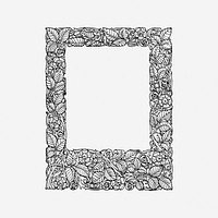 Leaf frame, drawing illustration. Free public domain CC0 image.