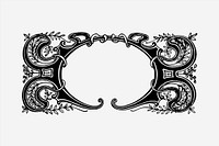 Ornamental frame clipart, vintage hand drawn vector. 