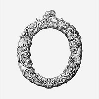 Ornamental O letter  clipart, vintage hand drawn vector. Free public domain CC0 image.