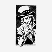 Uncle Sam  clipart, vintage hand drawn vector. Free public domain CC0 image.