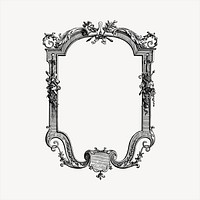 Ornamental frame  clipart, vintage hand drawn vector. Free public domain CC0 image.