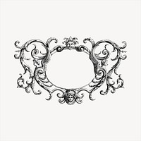 Ornamental frame  clipart, vintage hand drawn vector. Free public domain CC0 image.