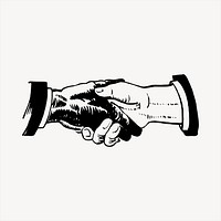 Handshake  clipart, vintage hand drawn vector. Free public domain CC0 image.