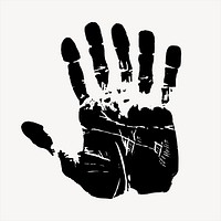 Hand print  clipart, vintage hand drawn vector. Free public domain CC0 image.