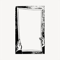 Retro paper frame  clipart, vintage hand drawn vector. Free public domain CC0 image.