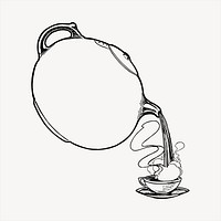 Kettle frame  clipart, vintage hand drawn vector. Free public domain CC0 image.