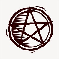 Pentacle  clipart, vintage hand drawn vector. Free public domain CC0 image.