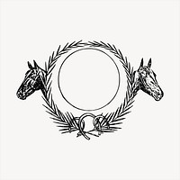 Horse frame  clipart, vintage hand drawn vector. Free public domain CC0 image.