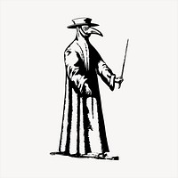 Plague doctor  clipart, vintage hand drawn vector. Free public domain CC0 image.