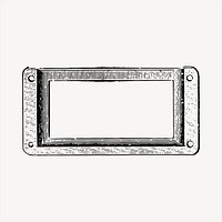 Letter box frame  clipart, vintage hand drawn vector. Free public domain CC0 image.