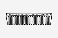 Comb, vintage drawing illustration. Free public domain CC0 image.