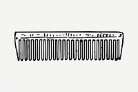Comb clipart, vintage illustration psd. Free public domain CC0 image.