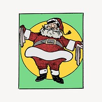 Santa Claus collage element, drawing illustration vector. Free public domain CC0 image.