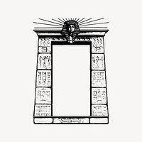 Egyptian frame collage element, drawing illustration vector. Free public domain CC0 image.