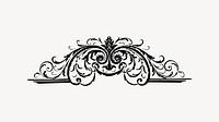 Antique divider collage element, drawing illustration vector. Free public domain CC0 image.