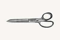 Scissors collage element, drawing illustration vector. Free public domain CC0 image.