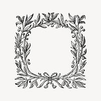 Antique frame collage element, drawing illustration vector. Free public domain CC0 image.