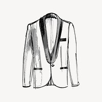 Formal suit collage element, drawing illustration vector. Free public domain CC0 image.