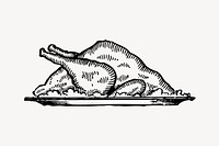 Turkey clipart, vintage illustration vector. Free public domain CC0 image.