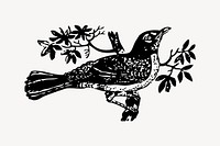 Bird clipart, vintage illustration vector. Free public domain CC0 image.