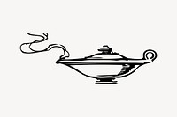 Magic lamp clipart, vintage illustration vector. Free public domain CC0 image.