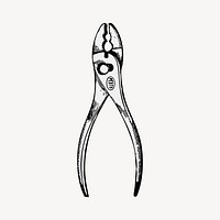 Pliers tool clipart, vintage illustration vector. Free public domain CC0 image.