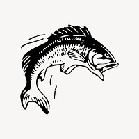 Fish clipart, vintage illustration vector. Free public domain CC0 image.