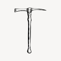 Pickaxe clipart, vintage illustration vector. Free public domain CC0 image.