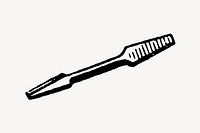 Drill bit clipart, vintage illustration vector. Free public domain CC0 image.