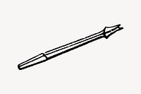 Drill bit clipart, vintage illustration vector. Free public domain CC0 image.