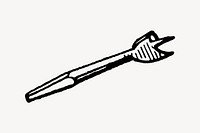 Drill bit clipart, vintage illustration vector. Free public domain CC0 image.