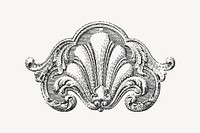 Baroque ornament clipart, vintage illustration vector. Free public domain CC0 image.