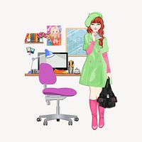 Woman fashionista clipart vector. Free public domain CC0 image