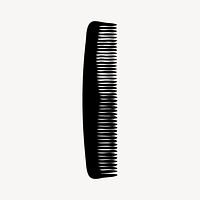 Comb silhouette clipart, salon tool illustration vector. Free public domain CC0 image