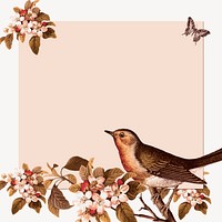 Bird frame clipart, animal illustration vector. Free public domain CC0 image