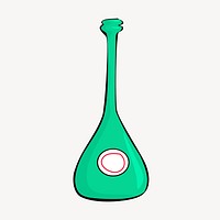 Green bottle, object illustration. Free public domain CC0 image